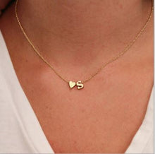 Load image into Gallery viewer, Nelly Dainty Heart &amp; Personalized Initial Necklace
