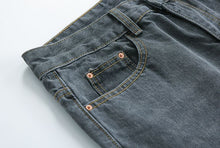 Load image into Gallery viewer, RT No. 4377 WASHED BLUE GRAY STRAIGHT WIDE JEANS
