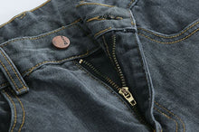 Load image into Gallery viewer, RT No. 4377 WASHED BLUE GRAY STRAIGHT WIDE JEANS
