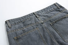 Load image into Gallery viewer, RT No. 4377 WASHED BLUE GRAY STRAIGHT WIDE JEANS
